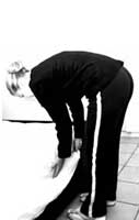 Incorrect bending posture for back care
