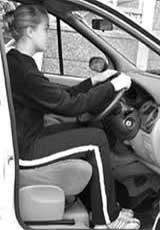 Correct upright driving posture for back care