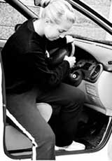 Incorrect slouched posture while driving vehicle