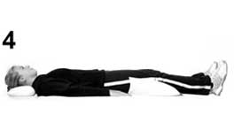 Supine resting posture with knee support back exercise