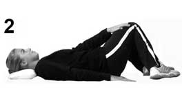 Supine isometric knee press back rehabilitation exercise